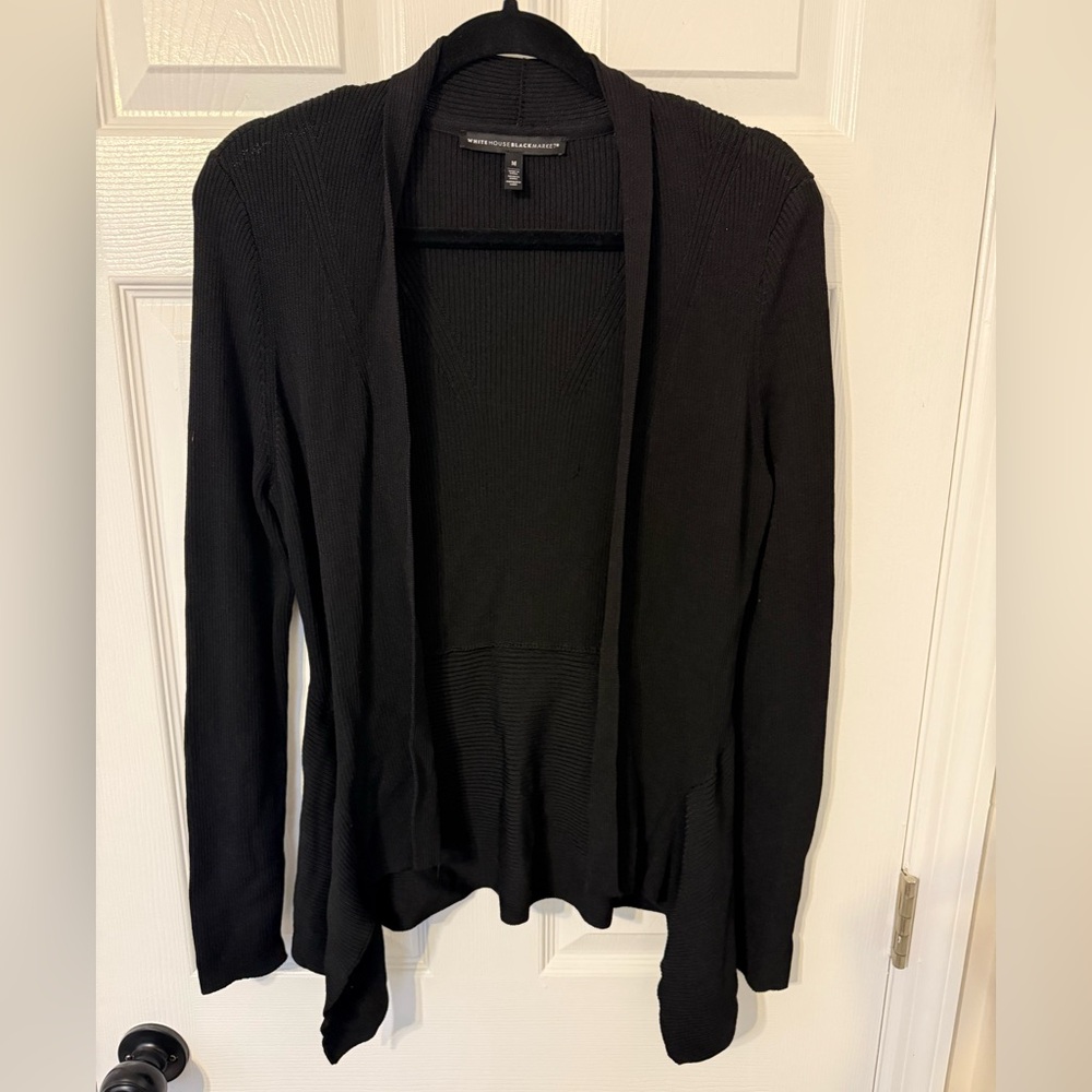 White House Black Market Black Open Front Cardigan | Medium